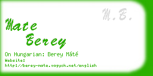 mate berey business card