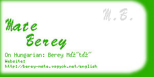 mate berey business card